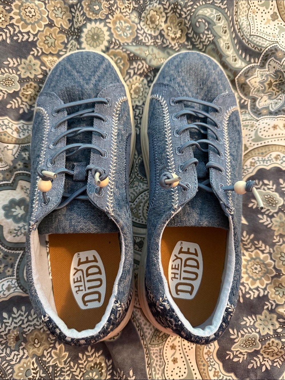 Hey Dude Men's Denim Blue Casual Slip-On Sneakers
